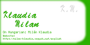 klaudia milan business card