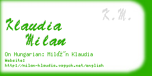 klaudia milan business card